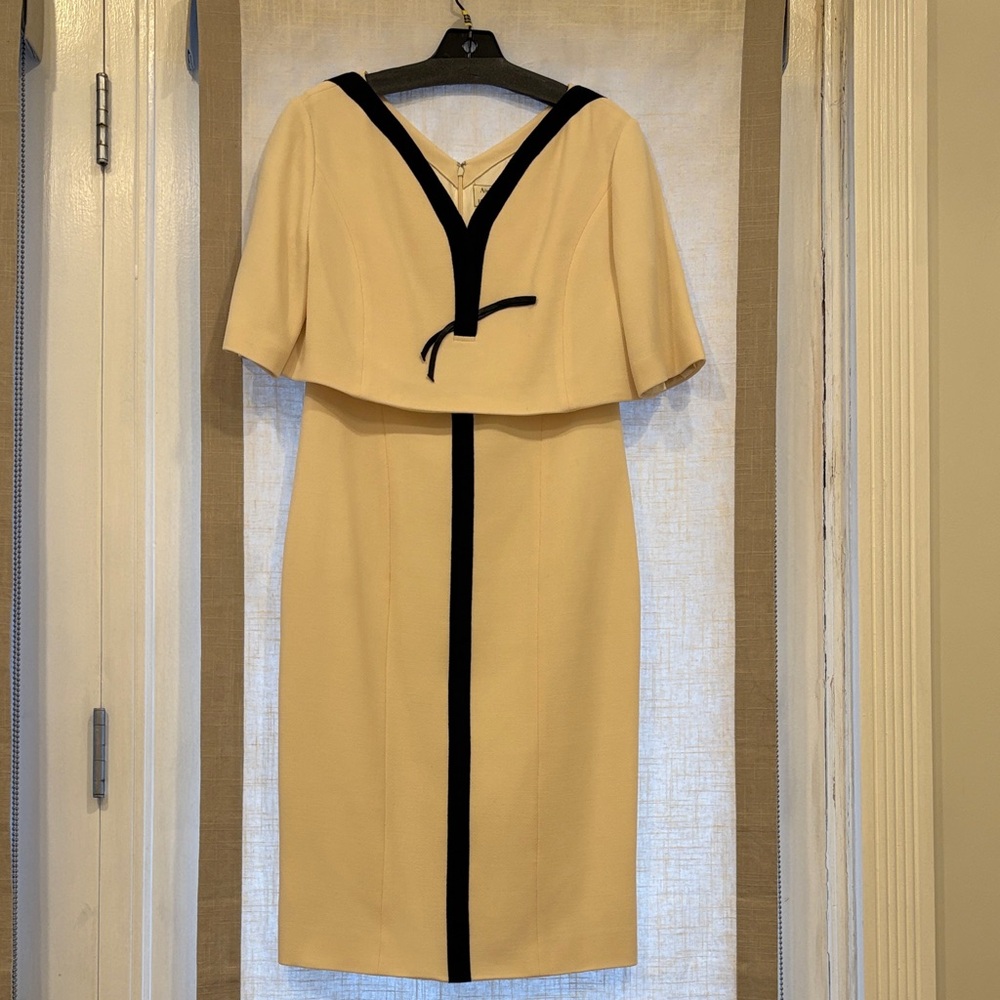 Elegant and Classic Herve Pierre Cream and Black Dress